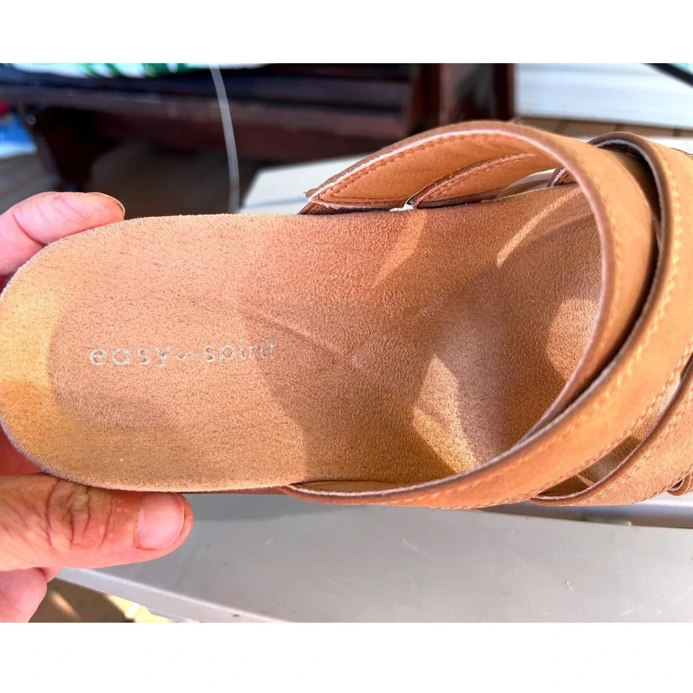 Easy Spirit Westly3 Womens 5.5 M Brown Toe Loop Slide Sandals New in Box
